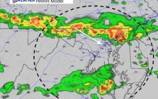 June 5 weather rain radar HRRR 8PM