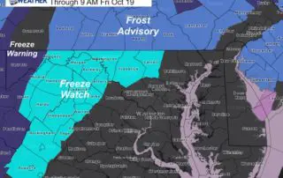 Thursday October 18 weather Frost Advisory Freeze Watch