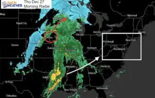 December 27 weather rain radar Wednesday morning