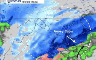 Janaury 13 snow radar storm Sunday 5 PM