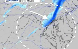 January 30 snow radar Wednesday 1 PM