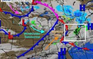 January 8 weather map morning