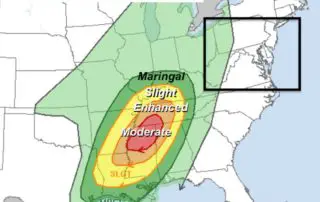 February 23 weather severe storm risk Saturday