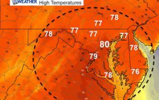 May 7 weather high temperature Tuesday
