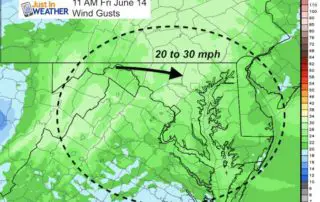 June 14 weather wind gusts Friday