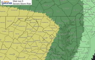 June 4 weather severe storm risk Wednesday