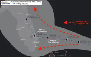 August 30 Hurricane Dorian weather landfall track