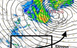 October 17 weather noreaster storm pressure Thursday morning
