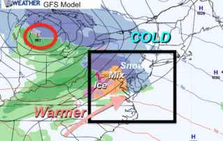 January 16 weather snow Saturday afternoon GFS