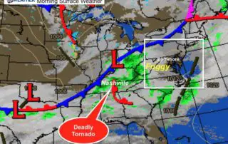 March 3 Tuesday morning surface weather