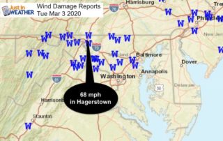 March 4 weather wind reports Tuesday evening