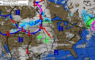 April 1 weather Thursday morning USA