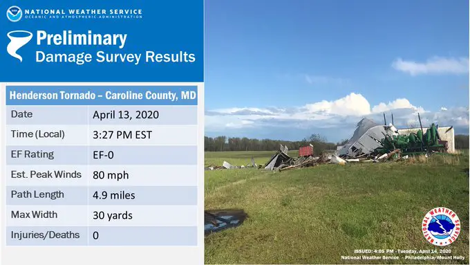 April 13 tornado Caroline County