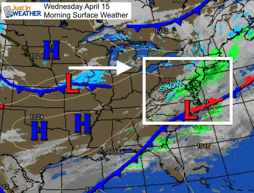 April 15 weather Wednesday morning