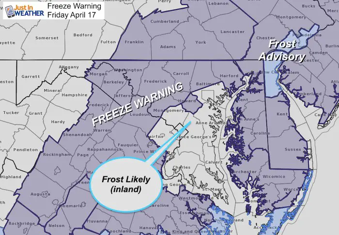 April 16 Freeze Warning Friday