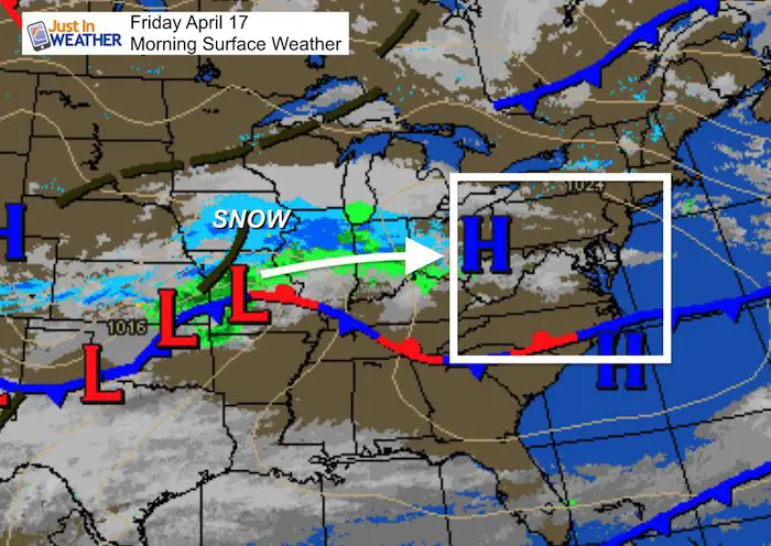 April 17 weather snow Friday morning