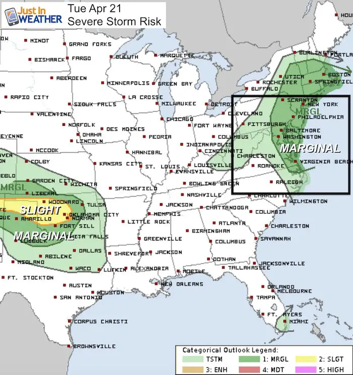 April 20 weather severe storm risk Tuesday