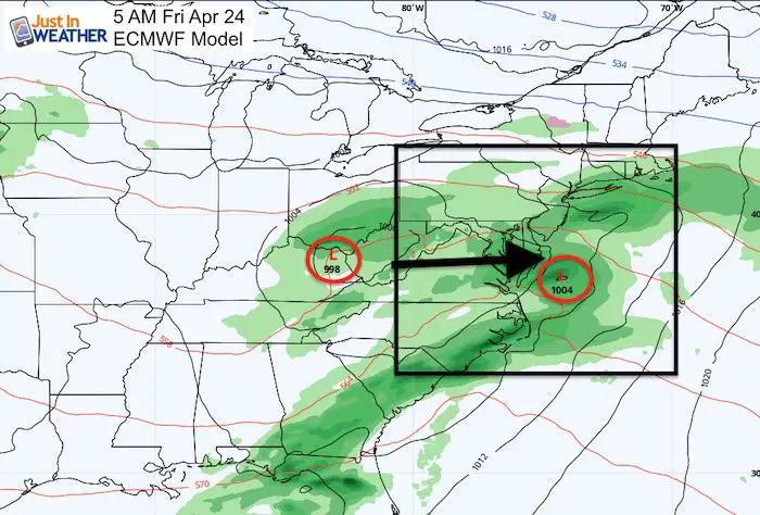 April 22 weather Earth Day rain Friday 5 AM