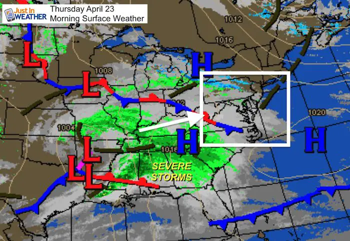 April 23 weather Thursday morning