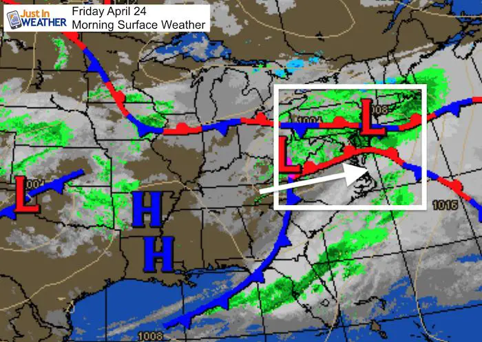 April 24 weather Friday morning