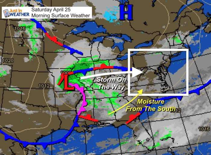 April 25 weather Saturday morning