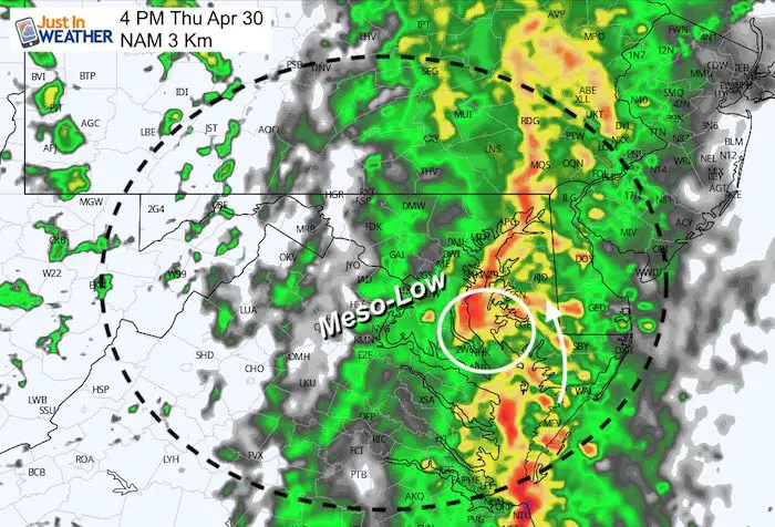 April 29 weather rain storm flooding Thursday 4 PM