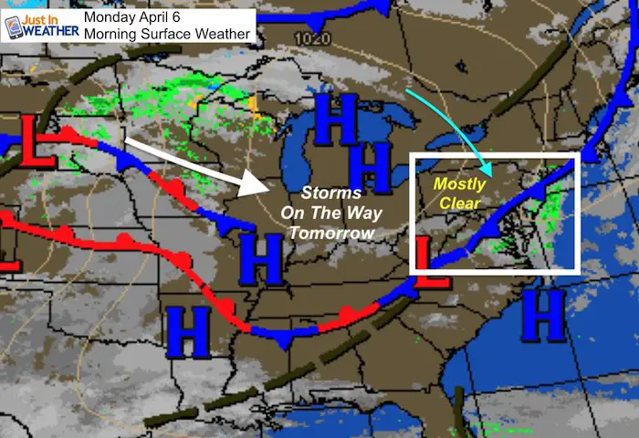 April 6 weather Monday morning