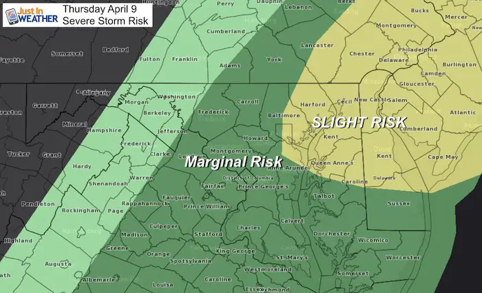 April 9 weather severe storm risk Thursday