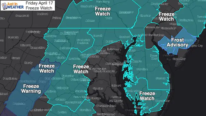 Freeze Watch Friday April 17