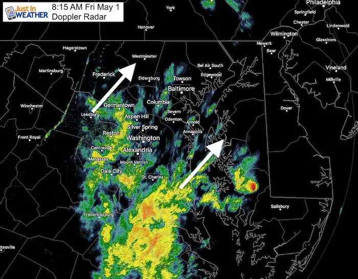 May 1 weather maryland rain radar Friday 815