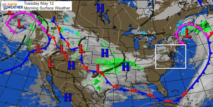 May 12 maryland weather Tuesday morning