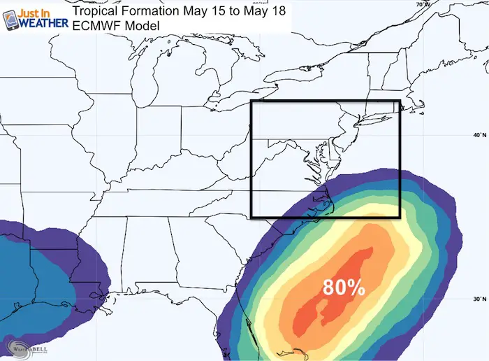 May 14 maryland weather tropical formation ECMWF