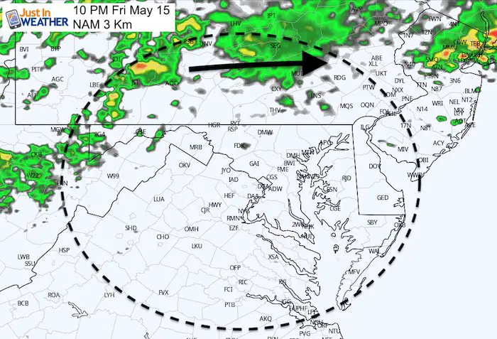 May 15 maryland weather rain storm Friday 10 PM