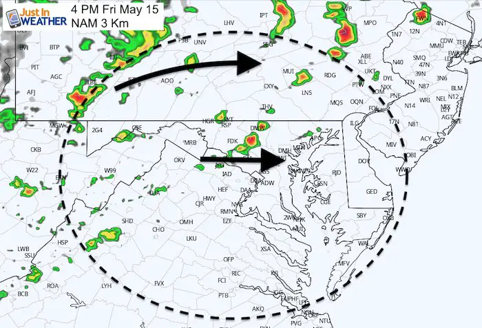 May 15 maryland weather rain storm Friday 4 PM