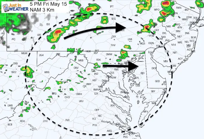 May 15 maryland weather rain storm Friday 5 PM