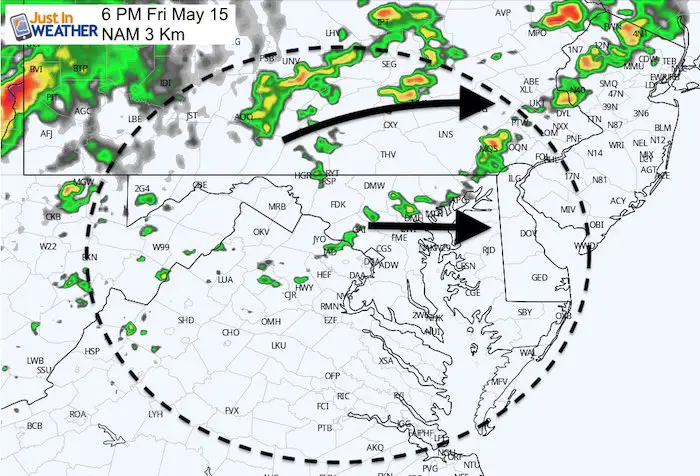 May 15 maryland weather rain storm Friday 6 PM