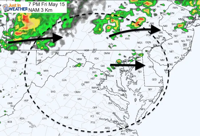 May 15 maryland weather rain storm Friday 7 PM