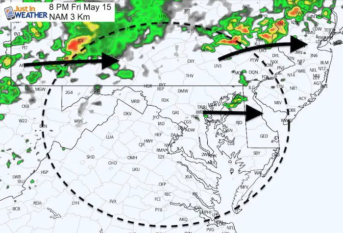May 15 maryland weather rain storm Friday 8 PM