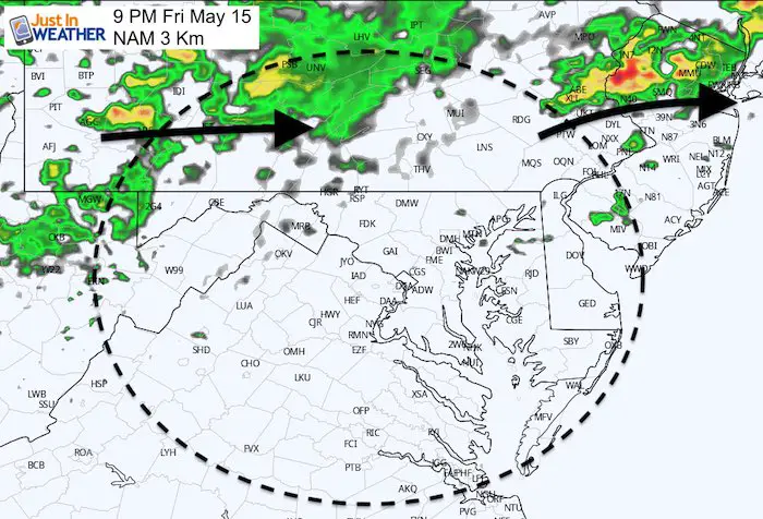 May 15 maryland weather rain storm Friday 9 PM