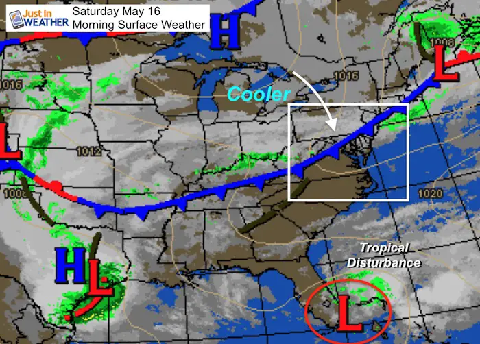 May 16 maryland weather tropical Saturday morning