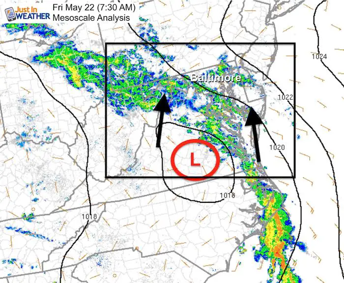 May 22 Maryland Weather Mesoscale Analysis Friday Morning