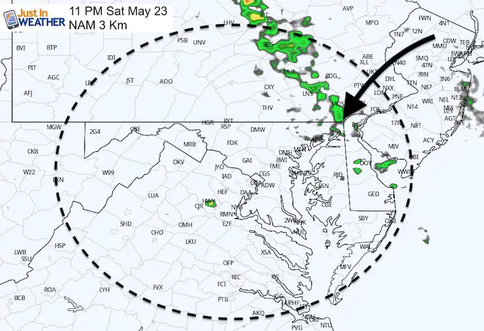 May 23 maryland weather rain storm Saturday 11 PM