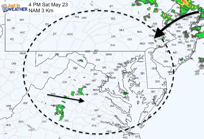 May 23 maryland weather rain storm Saturday 4 PM