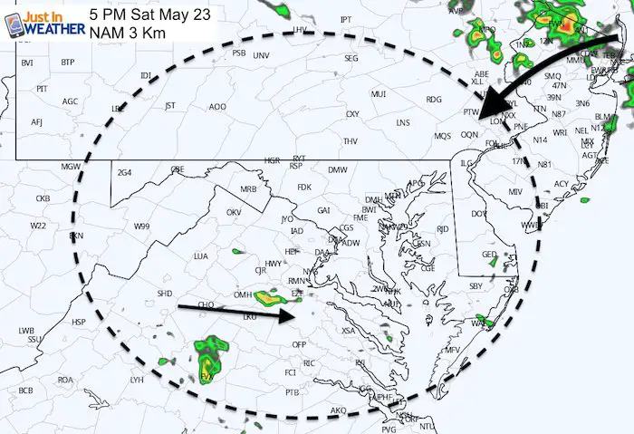 May 23 maryland weather rain storm Saturday 5 PM