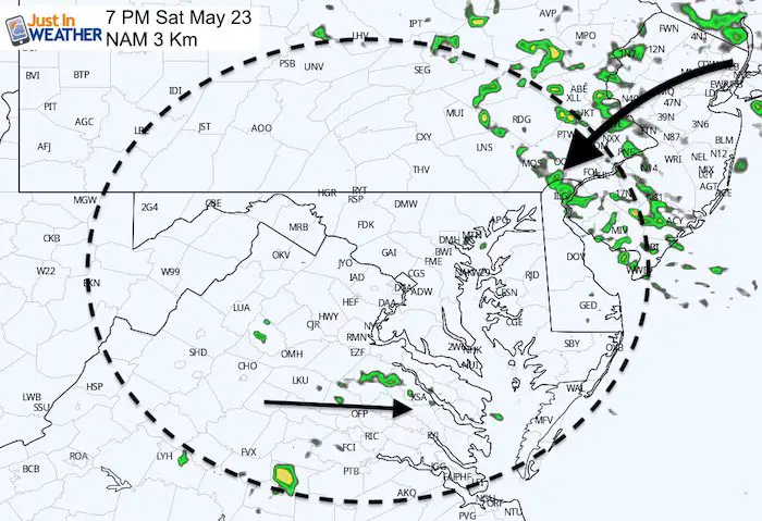 May 23 maryland weather rain storm Saturday 7 PM