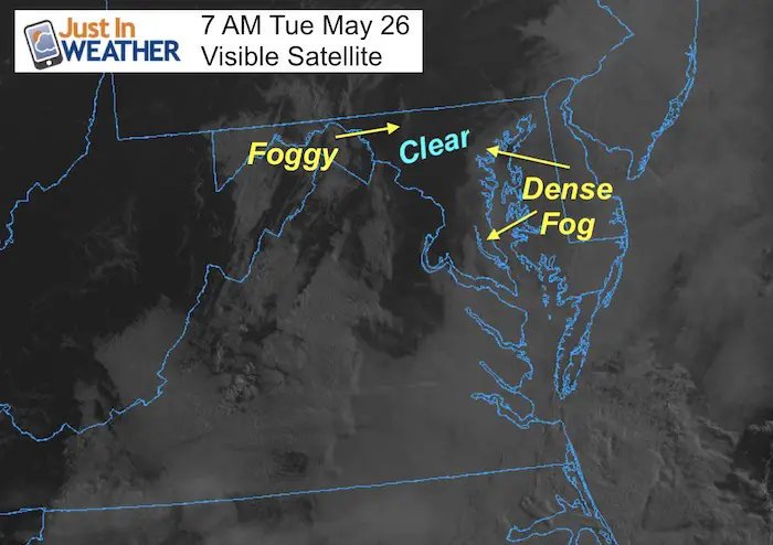 May 26 maryland weather fog visible satellite Tuesday