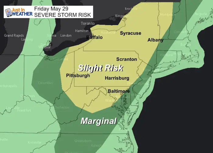 May 29 weather severe storm risk Friday