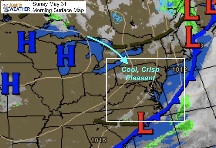May 31 maryland weather Sunday morning map