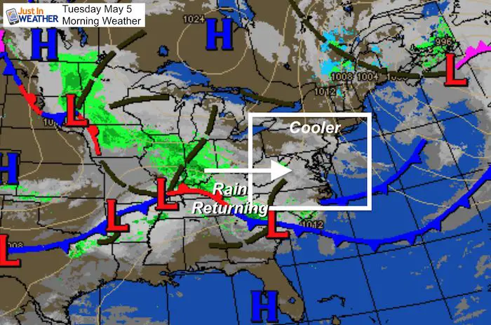 May 5 weather Tuesday morning
