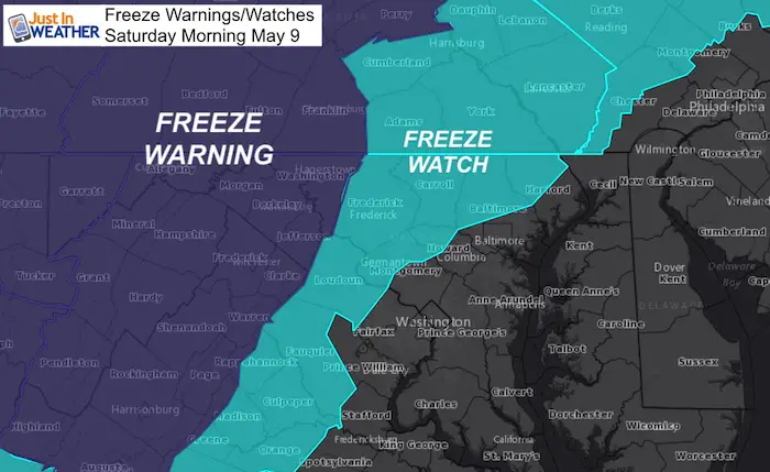 May 7 Freeze Watch Saturday
